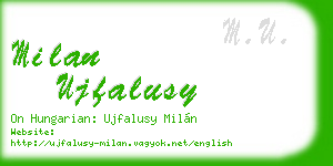 milan ujfalusy business card
