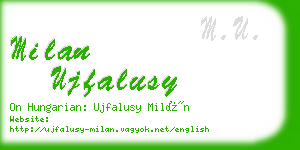 milan ujfalusy business card